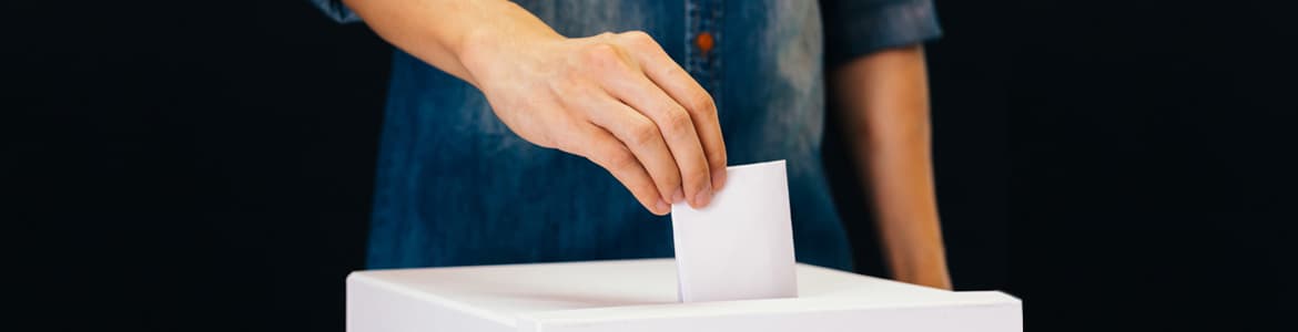 Vote being posted in ballot box